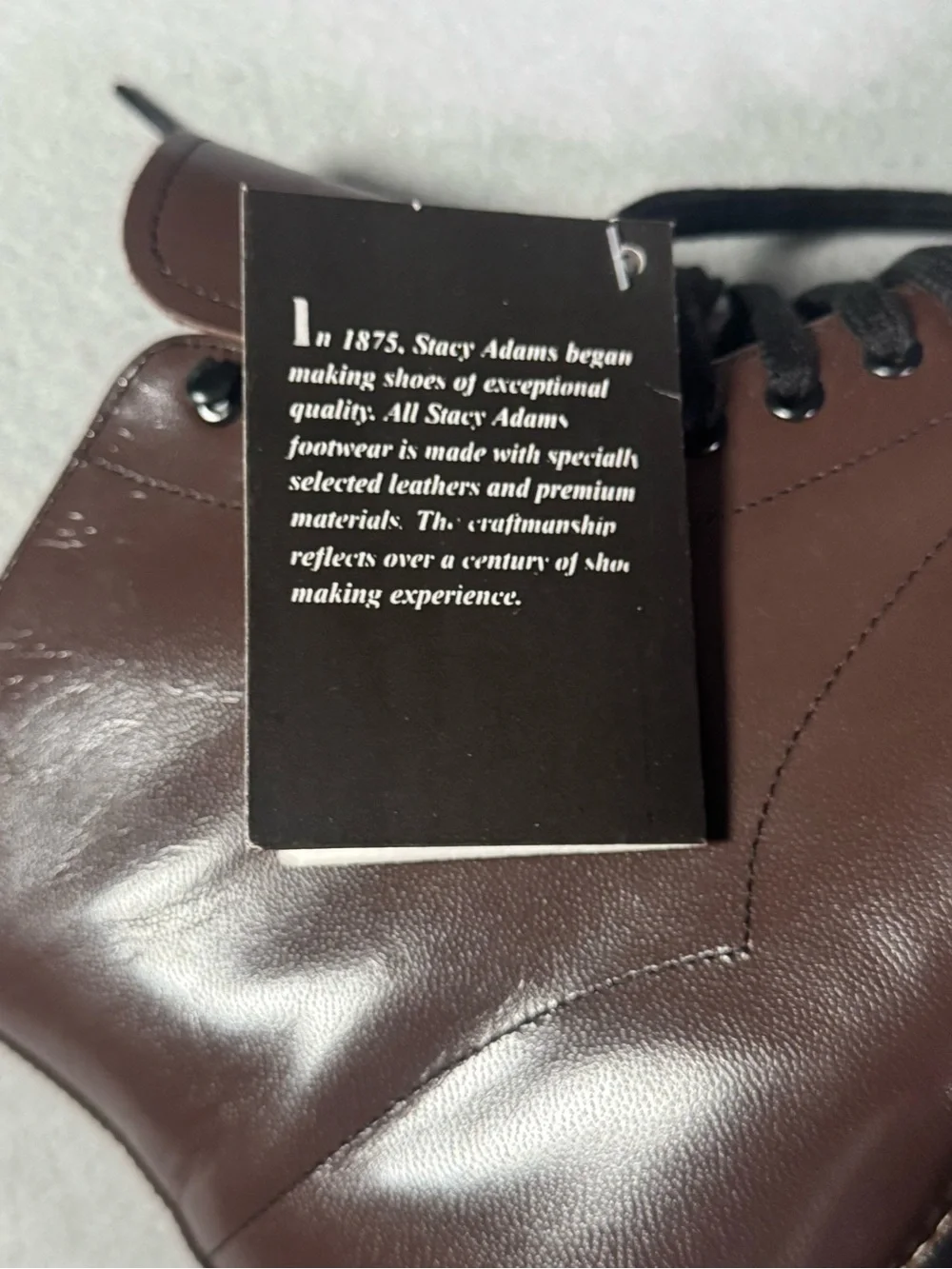 Stacy Adams Madison Men's Boots 9D Brown Kidskin Leather Cap Toe 00015-02 NWOB